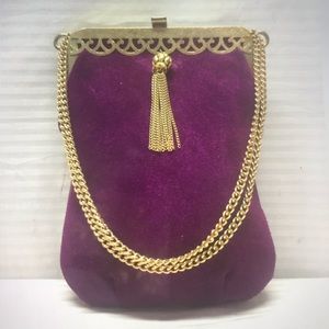 Suede 2 way vintage purse
